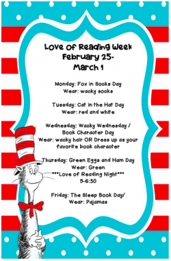 picture of love of reading week flier