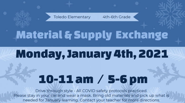Material exchange 4th-6th grade on January 4th